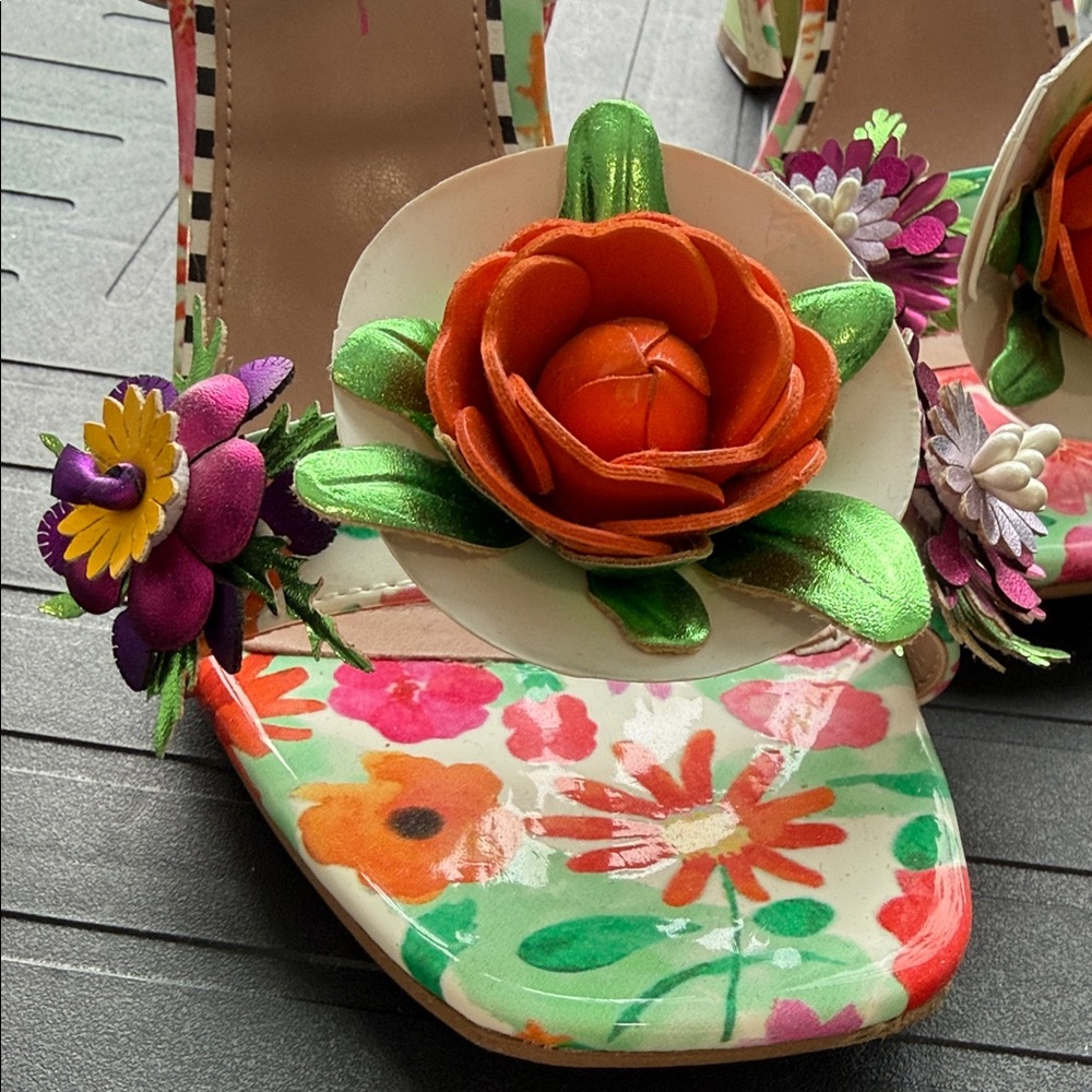 Betsy Johnson Floral Strappy Sandals - Picture 4 of 10